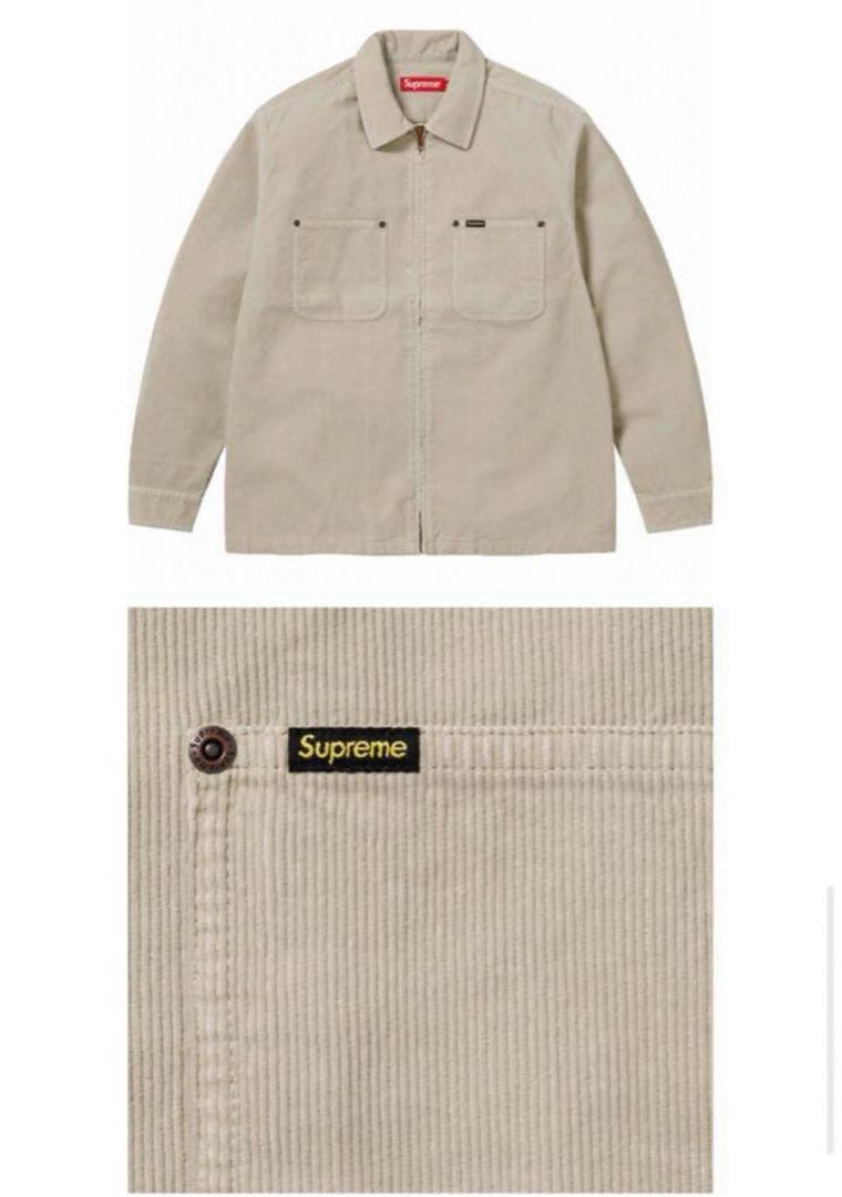 ジャケット・アウター Supreme Washed Corduroy Zip Up Shirt