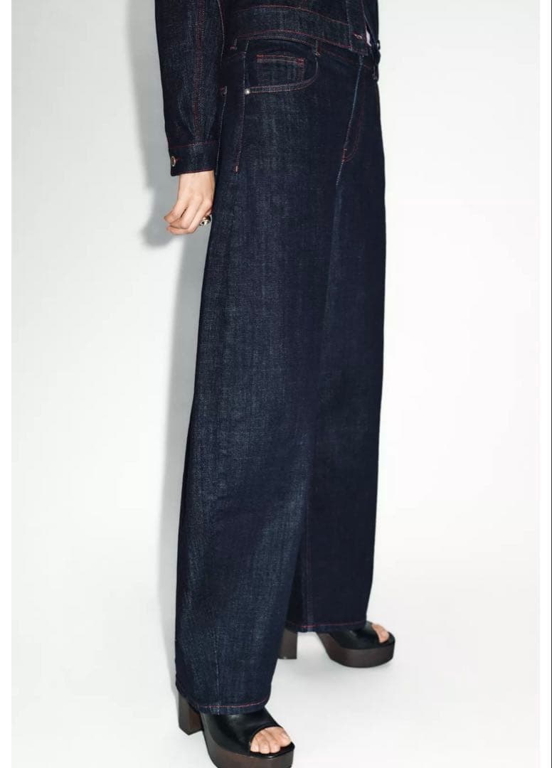 タグ付新品★ZARAのZ1975ハイウエストバレルフィットデニムパンツ★EU34