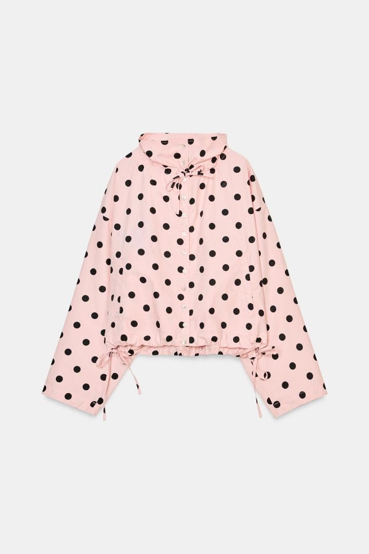 ザラ ZARA ドットプリントジャケット ライトピンク XS 水玉