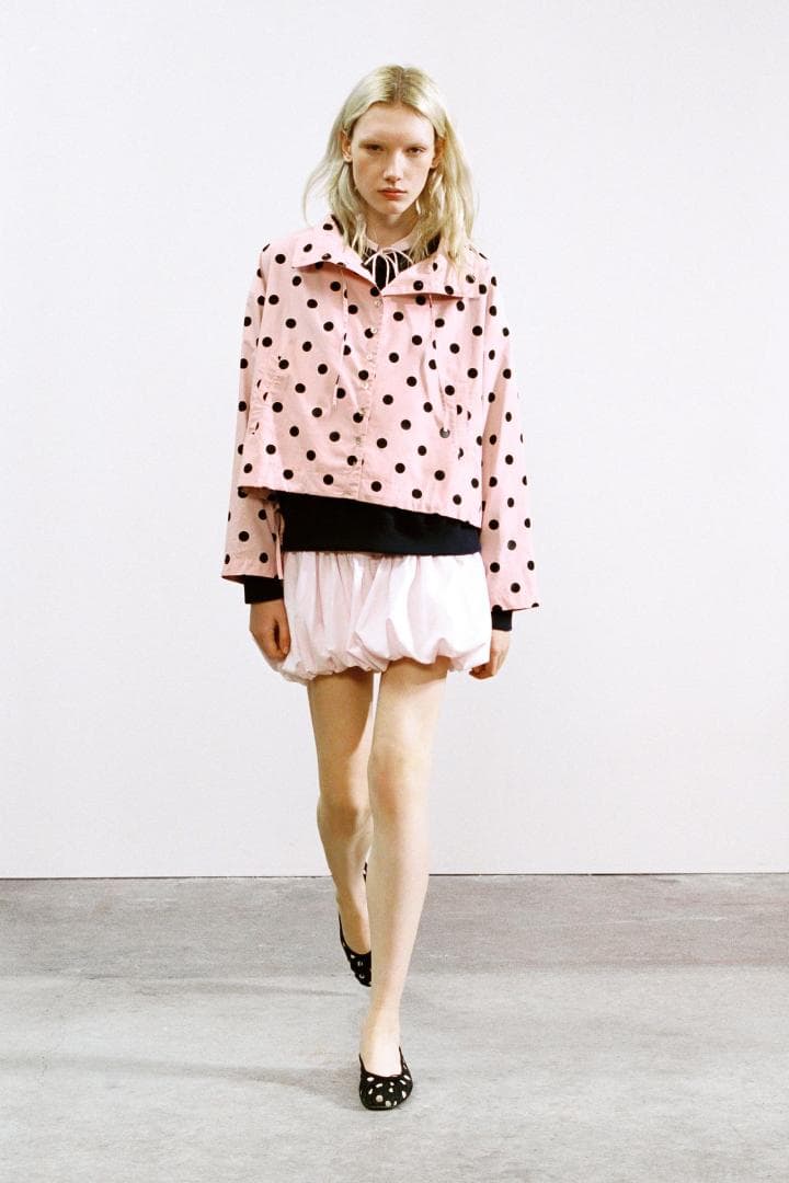ザラ ZARA ドットプリントジャケット ライトピンク XS 水玉