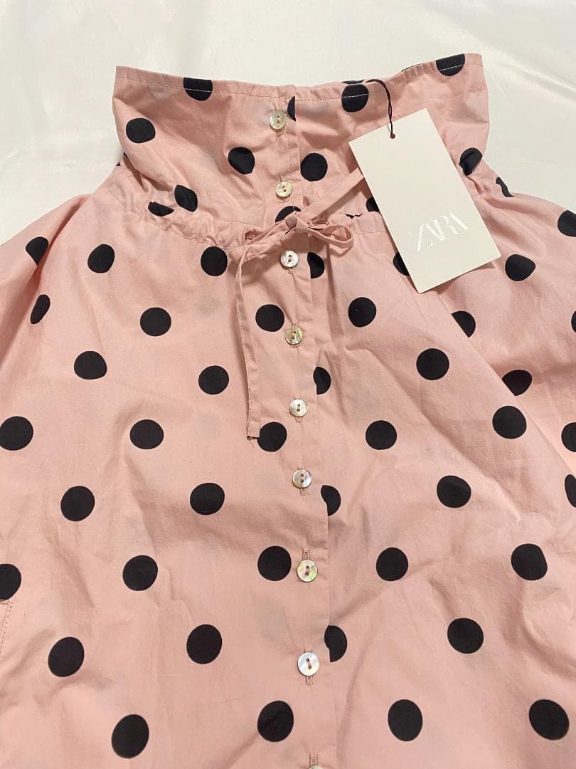 ザラ ZARA ドットプリントジャケット ライトピンク XS 水玉