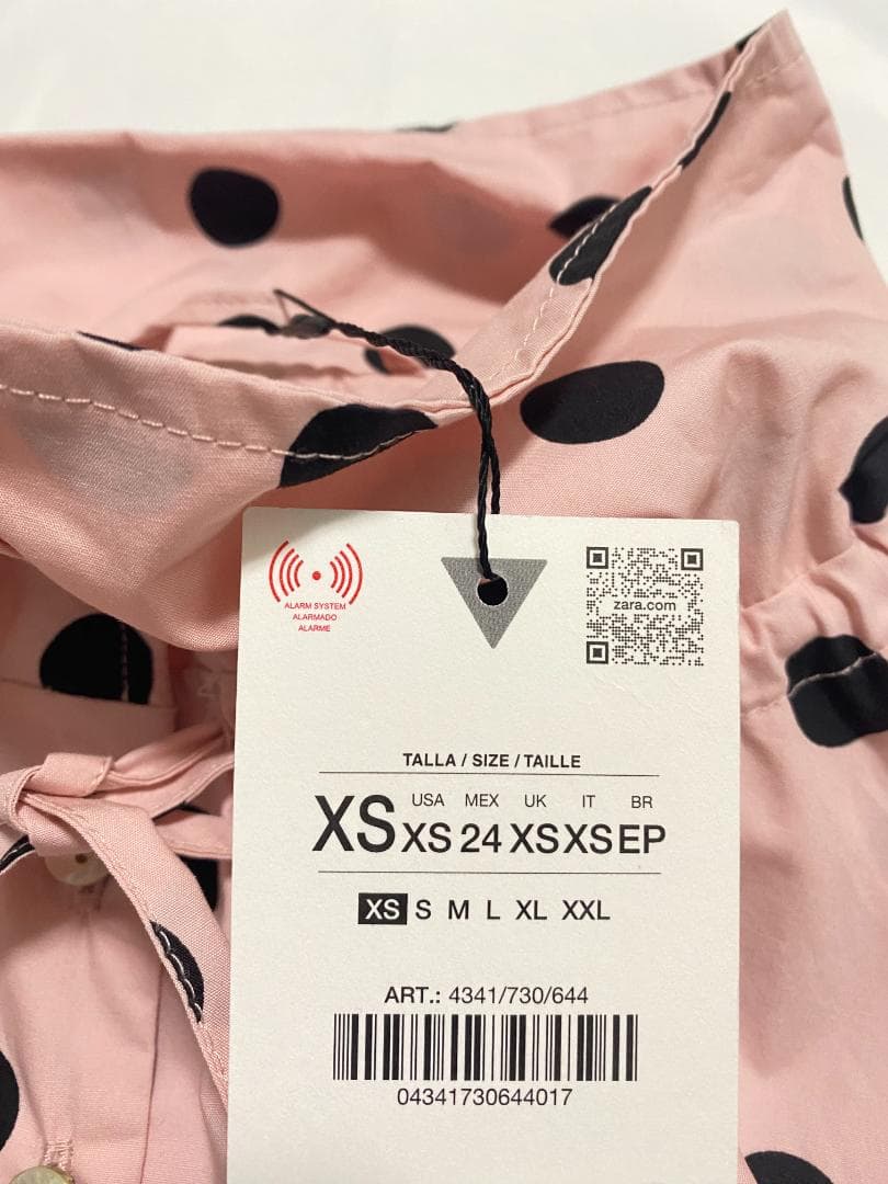 ザラ ZARA ドットプリントジャケット ライトピンク XS 水玉