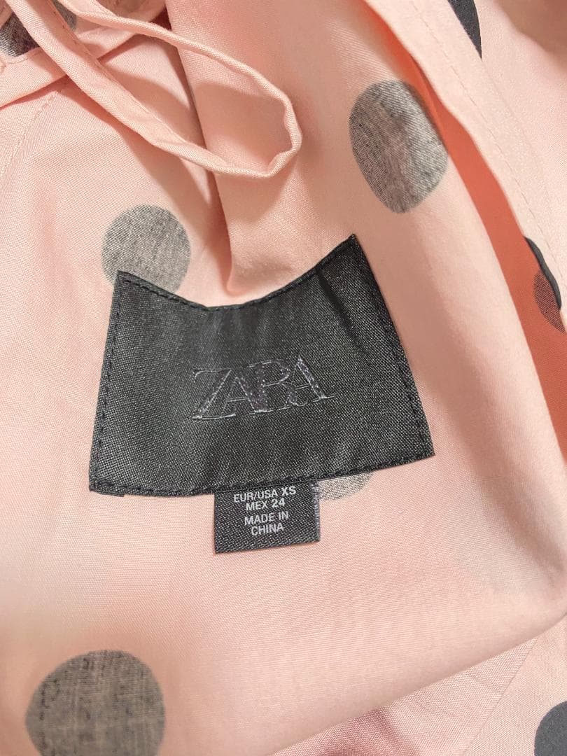 ザラ ZARA ドットプリントジャケット ライトピンク XS 水玉