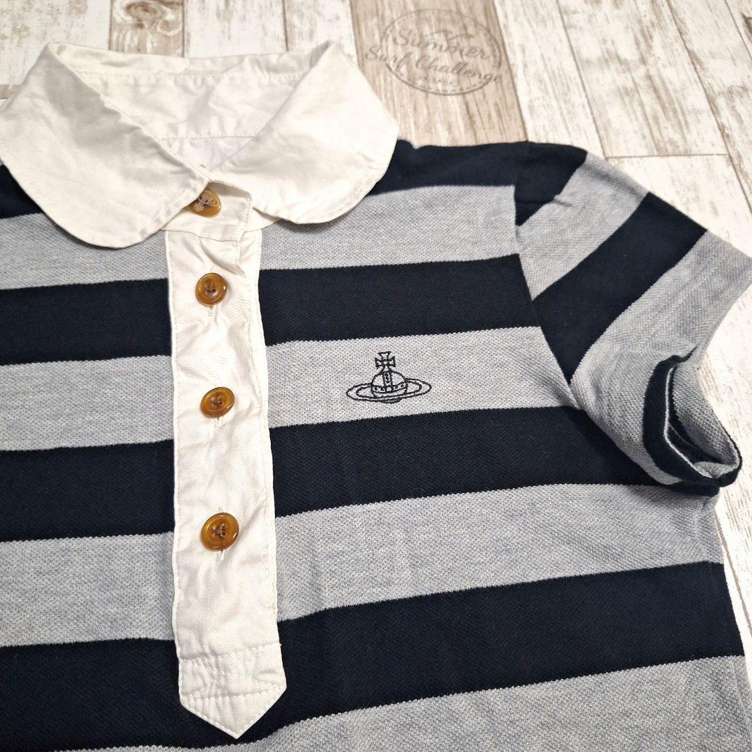 【美品】Vivienne Westwood ポロシャツ L ボーダー グレー 黒