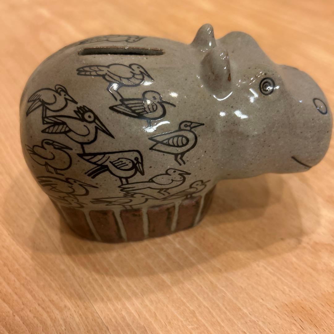リサラーソン　かば　陶器貯金箱