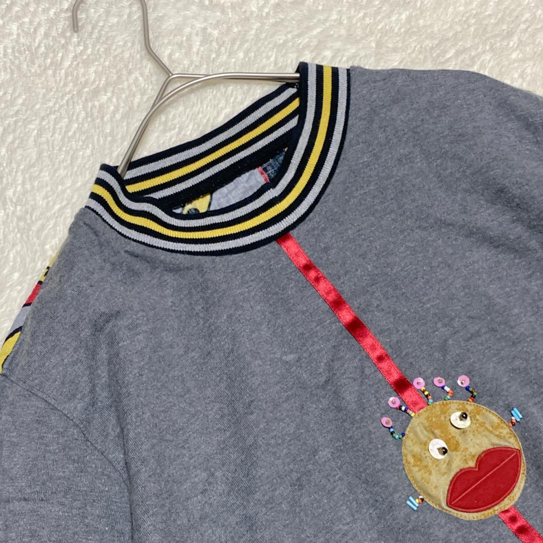 DE0065【オレボレブラ/アルベロベロ】カットソー【F】イラスト ビーズ刺繍