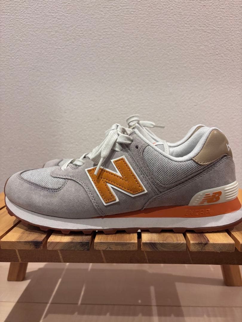 New Balance ML574 グレー/オレンジ