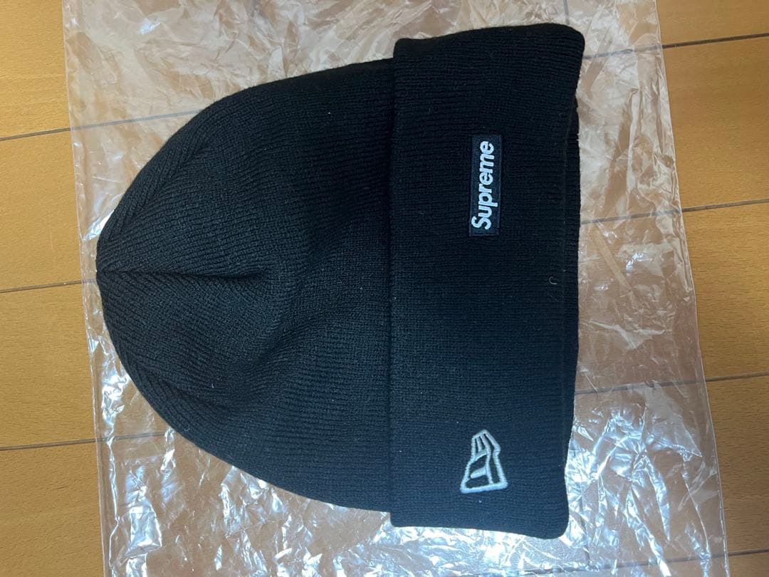 Supreme 黒 ニット帽 S刺繍　ツノ