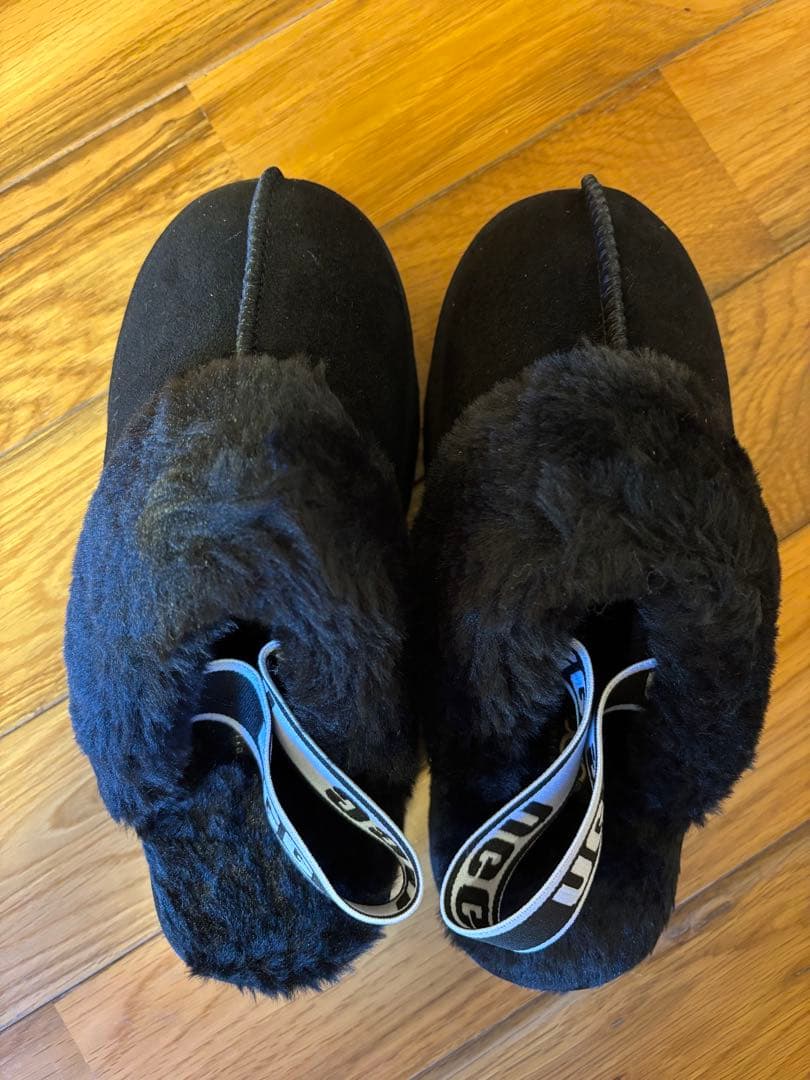 UGG ブラック ファンケット ファーブーツ サンダル