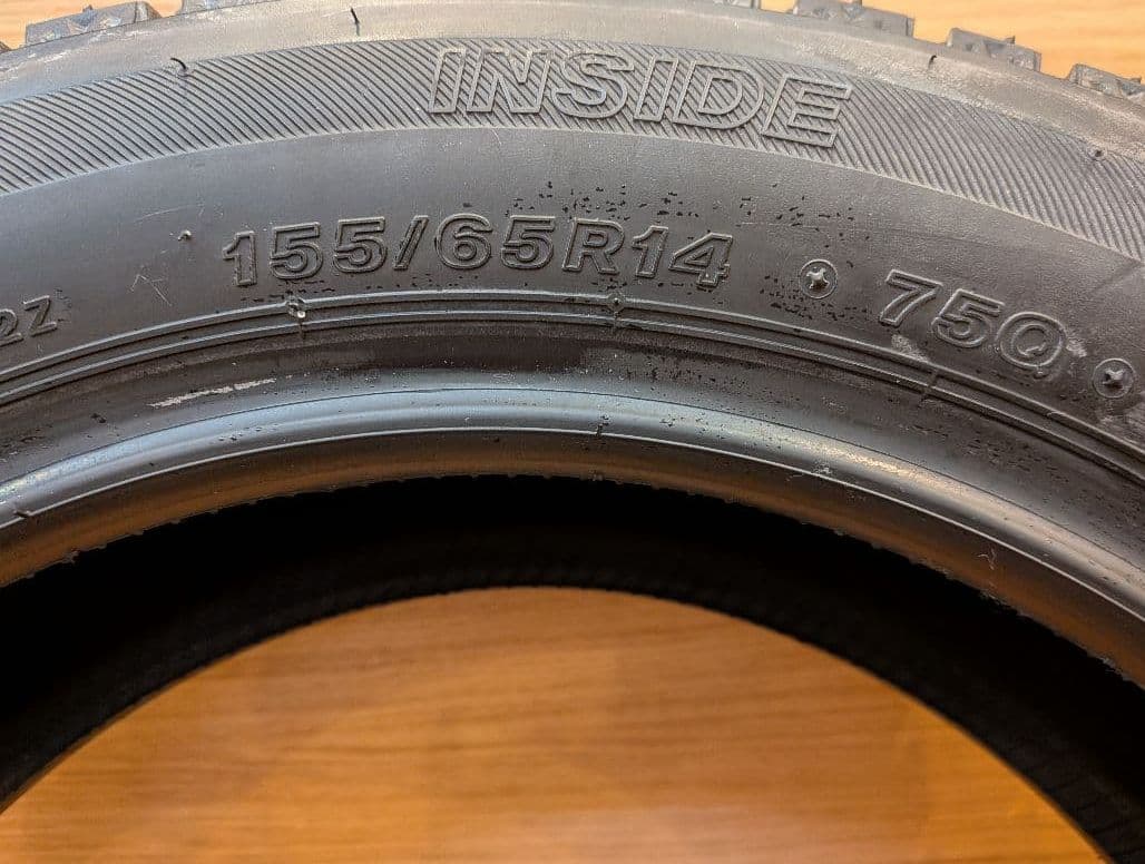美品★ブリヂストン ブリザック 155/65R14 1本のみ 2022年 溝9分