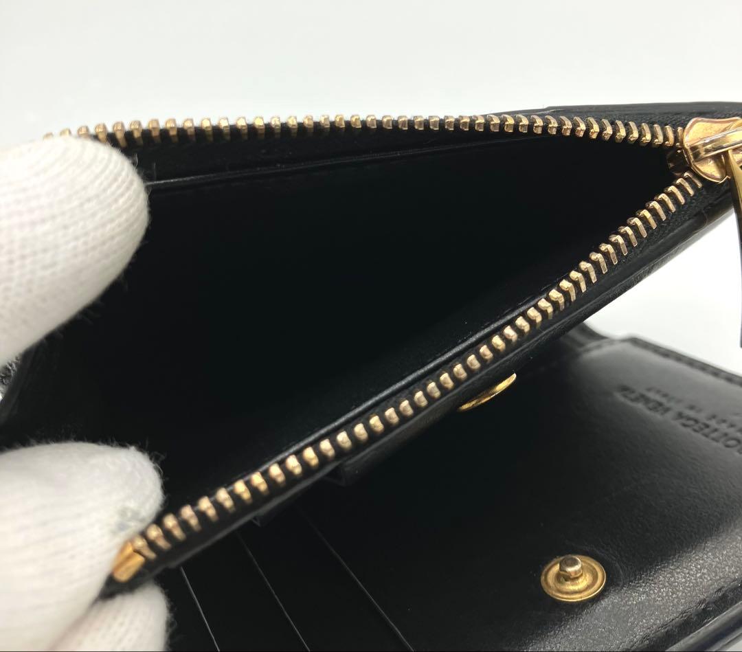 ⭐️極美品 ボッテガ ヴェネタ カセット イントレチャート 二つ折り財布 ブラック
