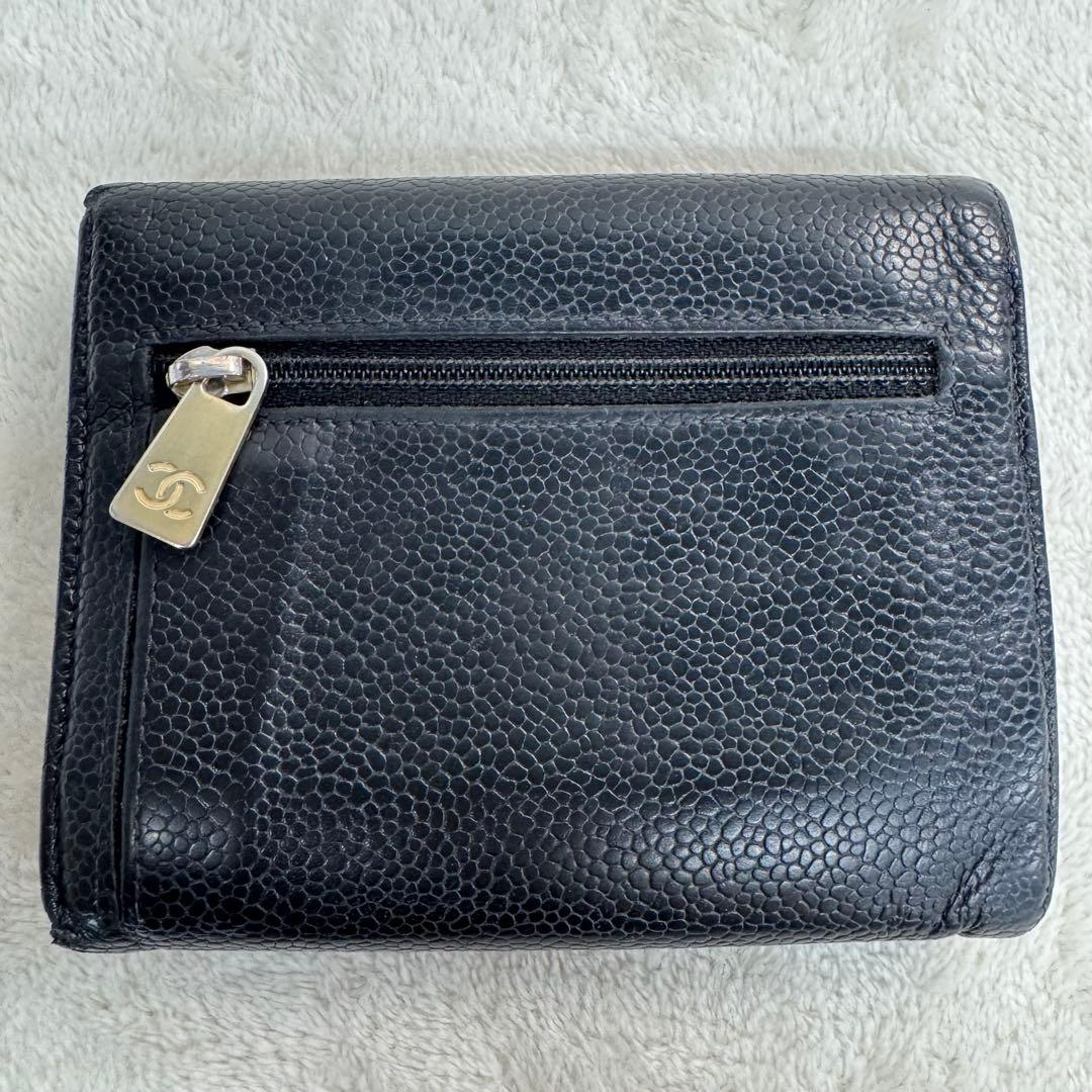 シャネル　CHANEL 財布　ウォレット　キャビアスキン　ブラック