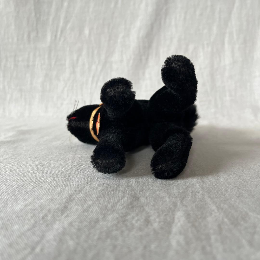 【完品】アンティーク　シュタイフ　トムキャット　黒猫