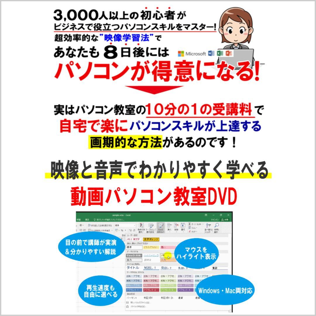 動画パソコン教室【楽ぱそDVD】365/2024/2021/2019/2016