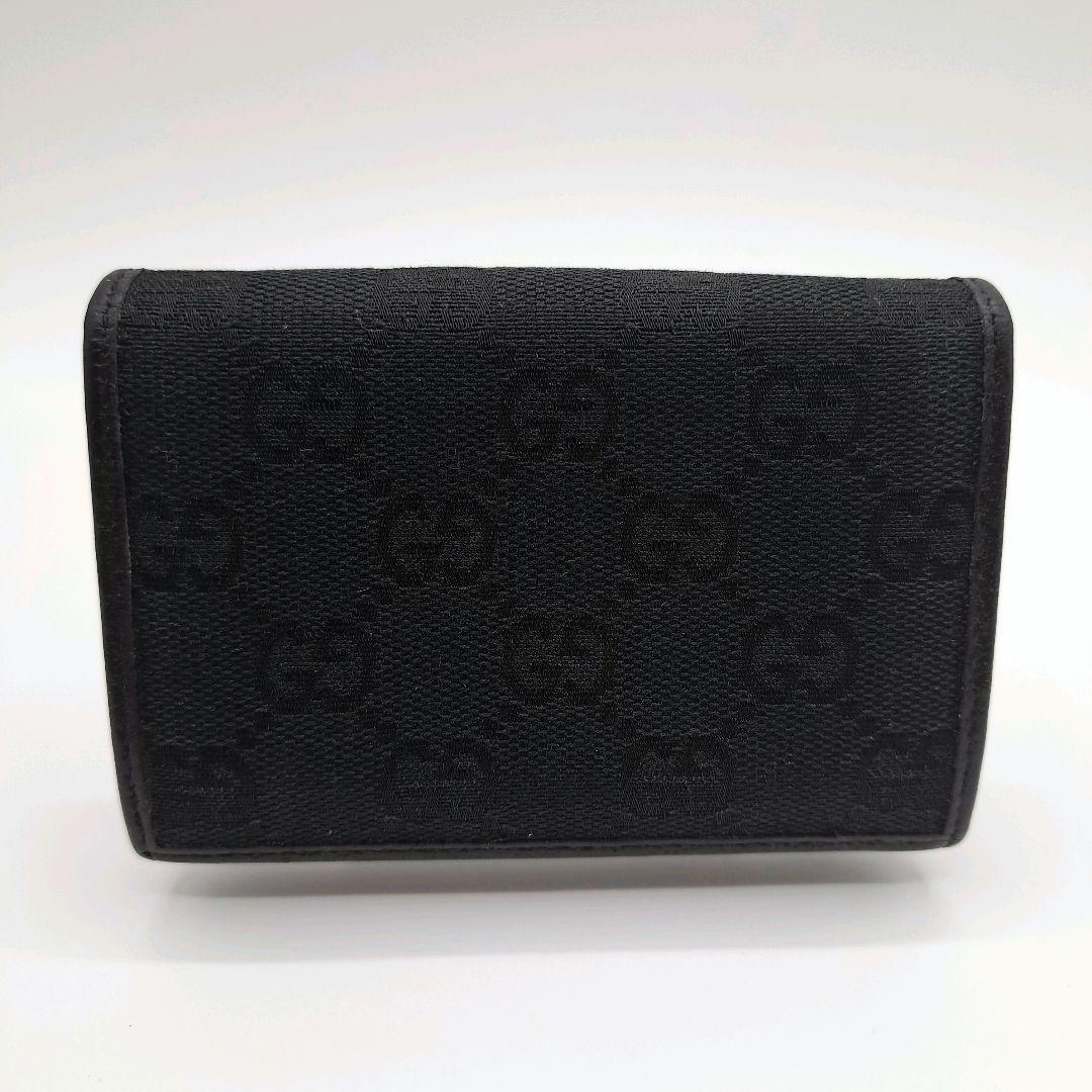 【美品】GUCCI 名刺入れ 黒 GGパターン キャンバス/レザー