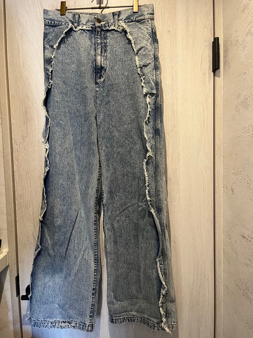 パンツ eaphi RUFFLE DETAIL DENIM PANTS