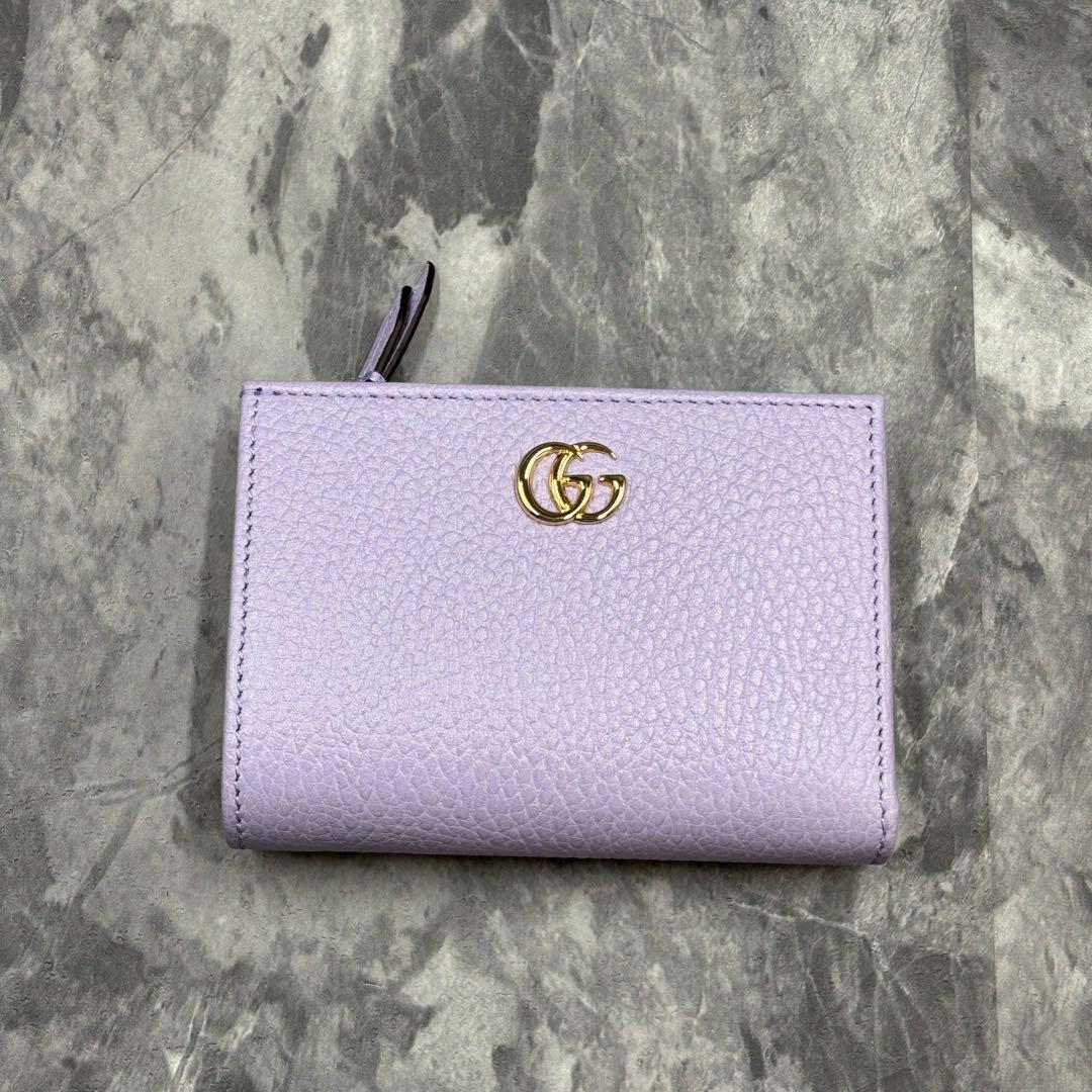 ナナ ✨GUCCI 折り財布 GGマーモン 772738 ライトパープル
