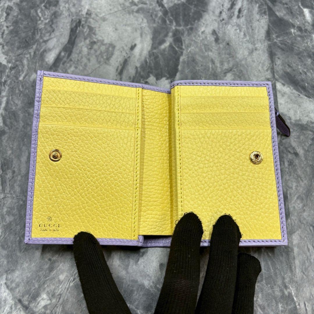 ナナ ✨GUCCI 折り財布 GGマーモン 772738 ライトパープル