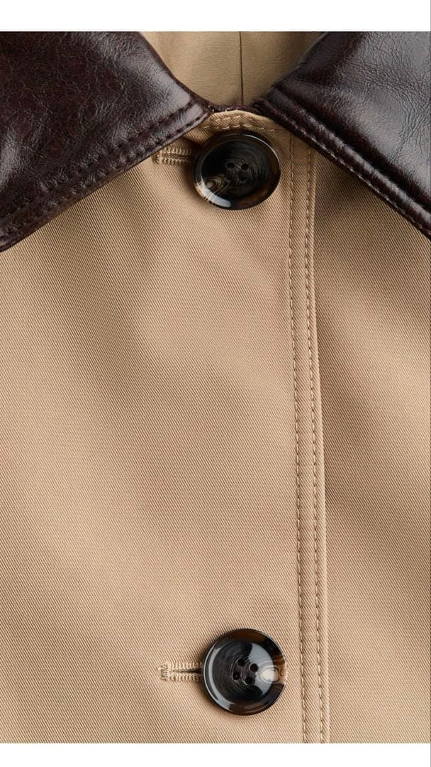 今期/レザートレンチコート/beige/XL/新品未使用