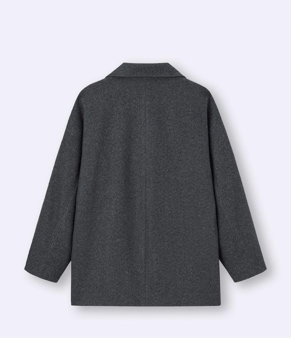GU コージーメルトンハーフコート　ダークグレー　Ｓ