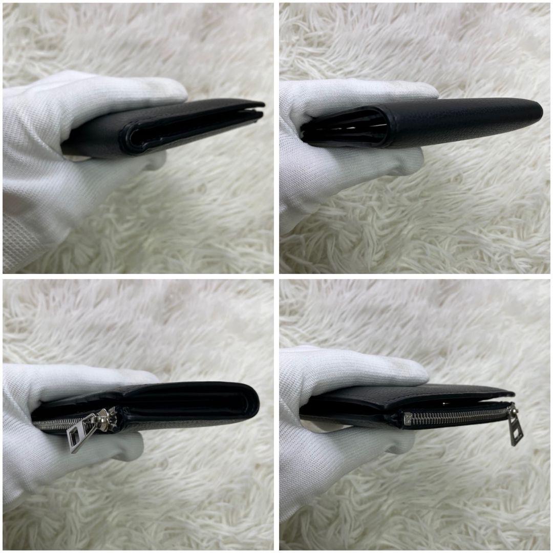 【極美品】ロエベ アナグラム スリムコンパクトウォレット 二つ折り ブラック