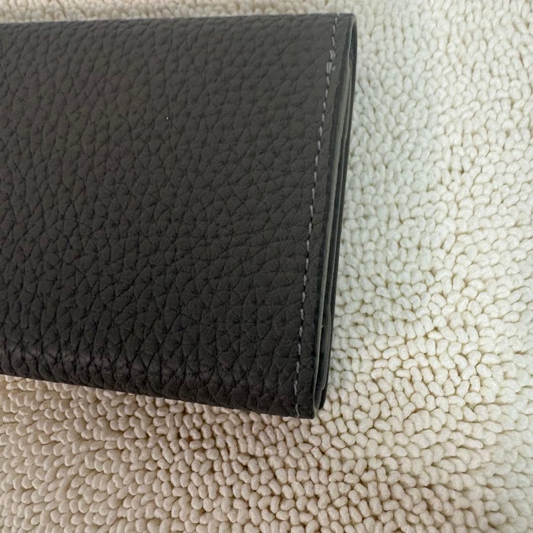 極美品　BONAVENTURA 三つ折財布 グレー　レザー