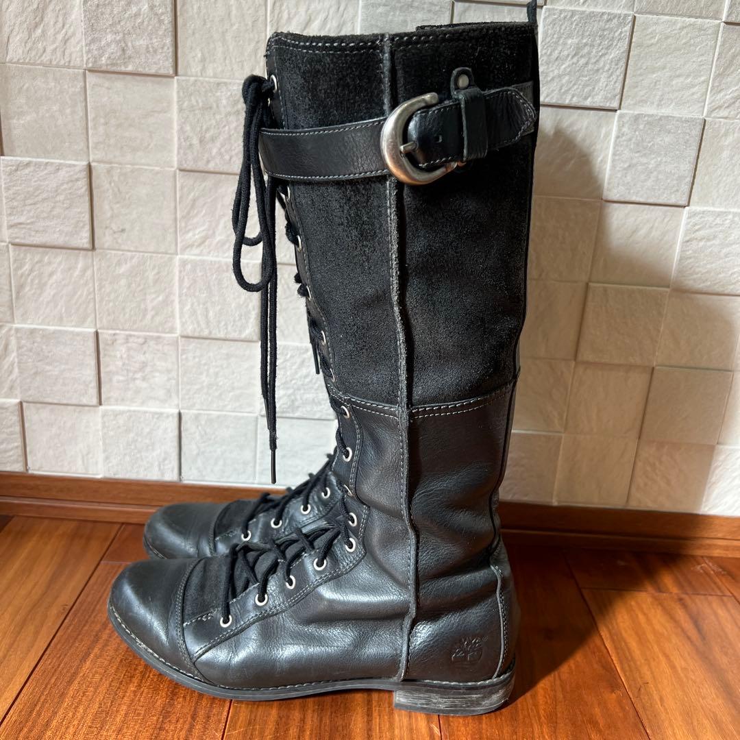 Timberland レースアップ ロングブーツ　黒