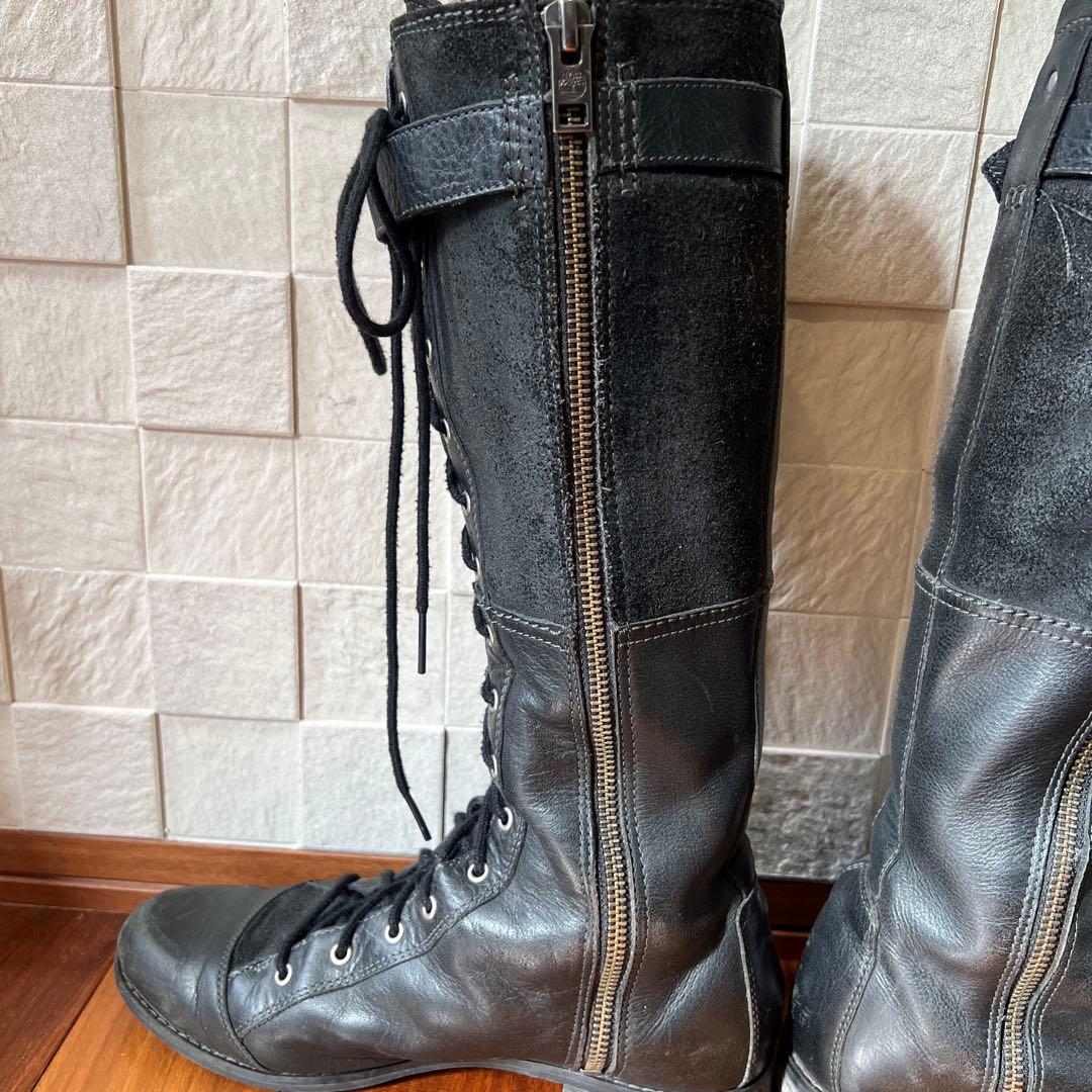 Timberland レースアップ ロングブーツ　黒
