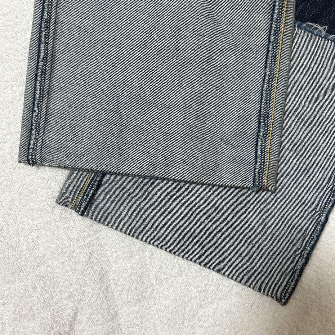 MECRE ロールアップオーガニックデニムパンツ　インディゴ　Mサイズ