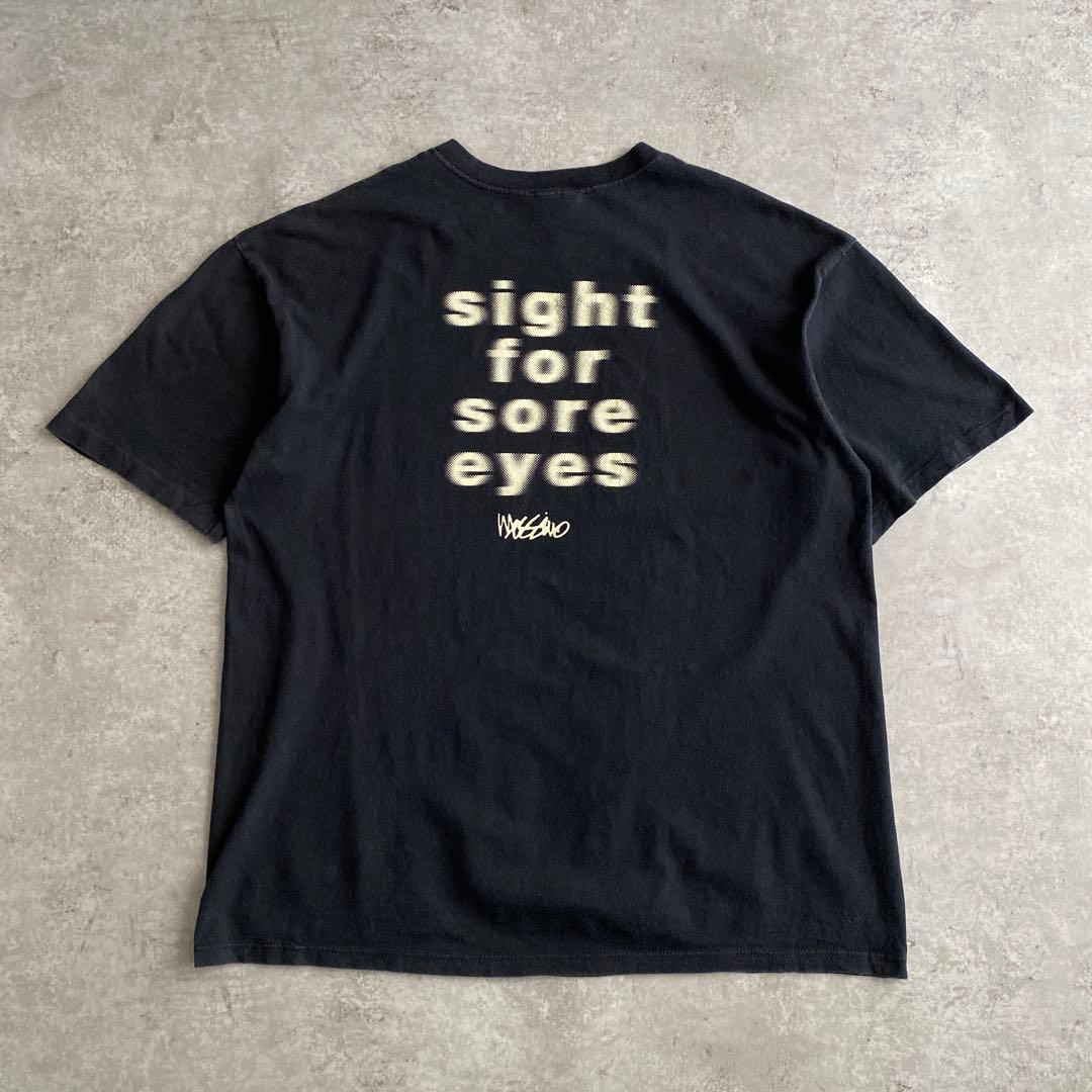 激レア 90s モーション モザイク 文字 Tシャツ USA製 黒 ブラック L