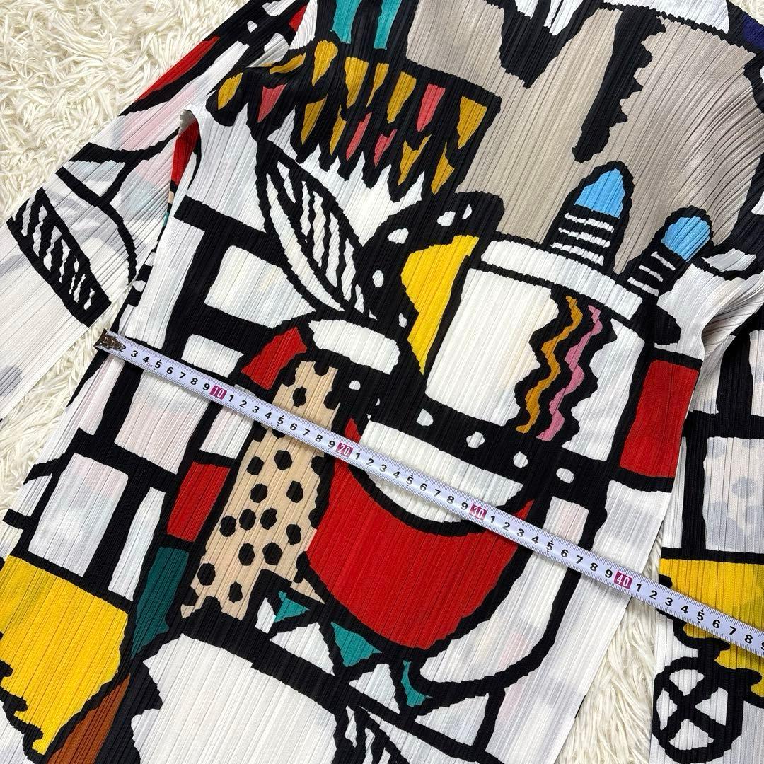 美品、PLEATS PLEASE、プリーツプリーズ、カーディガン、アート柄