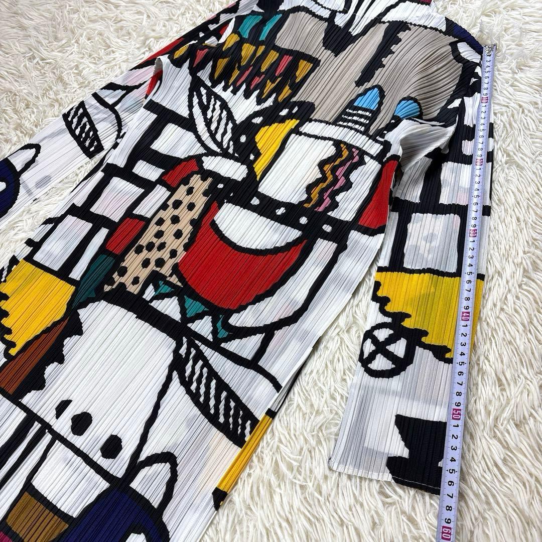 美品、PLEATS PLEASE、プリーツプリーズ、カーディガン、アート柄