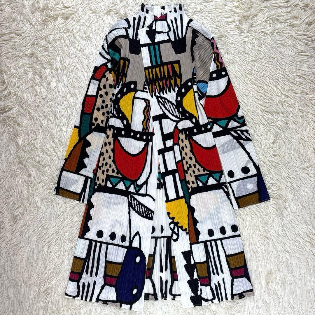 美品、PLEATS PLEASE、プリーツプリーズ、カーディガン、アート柄