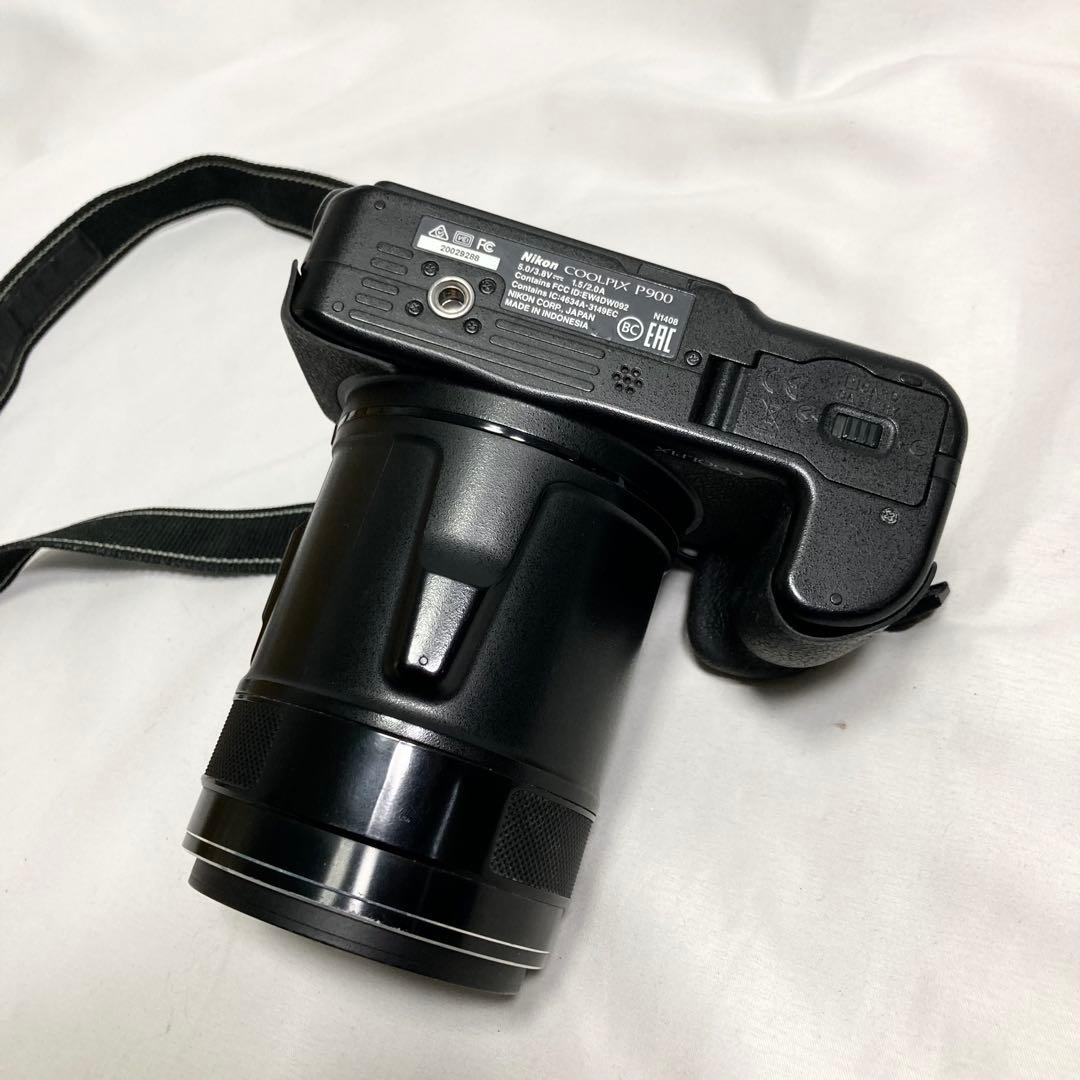 ニコン COOLPIX P900 ロゴ ストラップ 一眼レフ カメラ 黒 写真