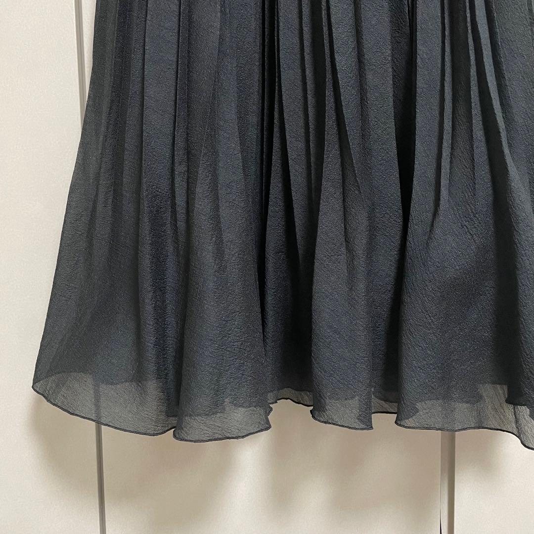 ☆新品タグ付☆ アナイ ANAYI スパンオーガンジープリーツスカート　黒