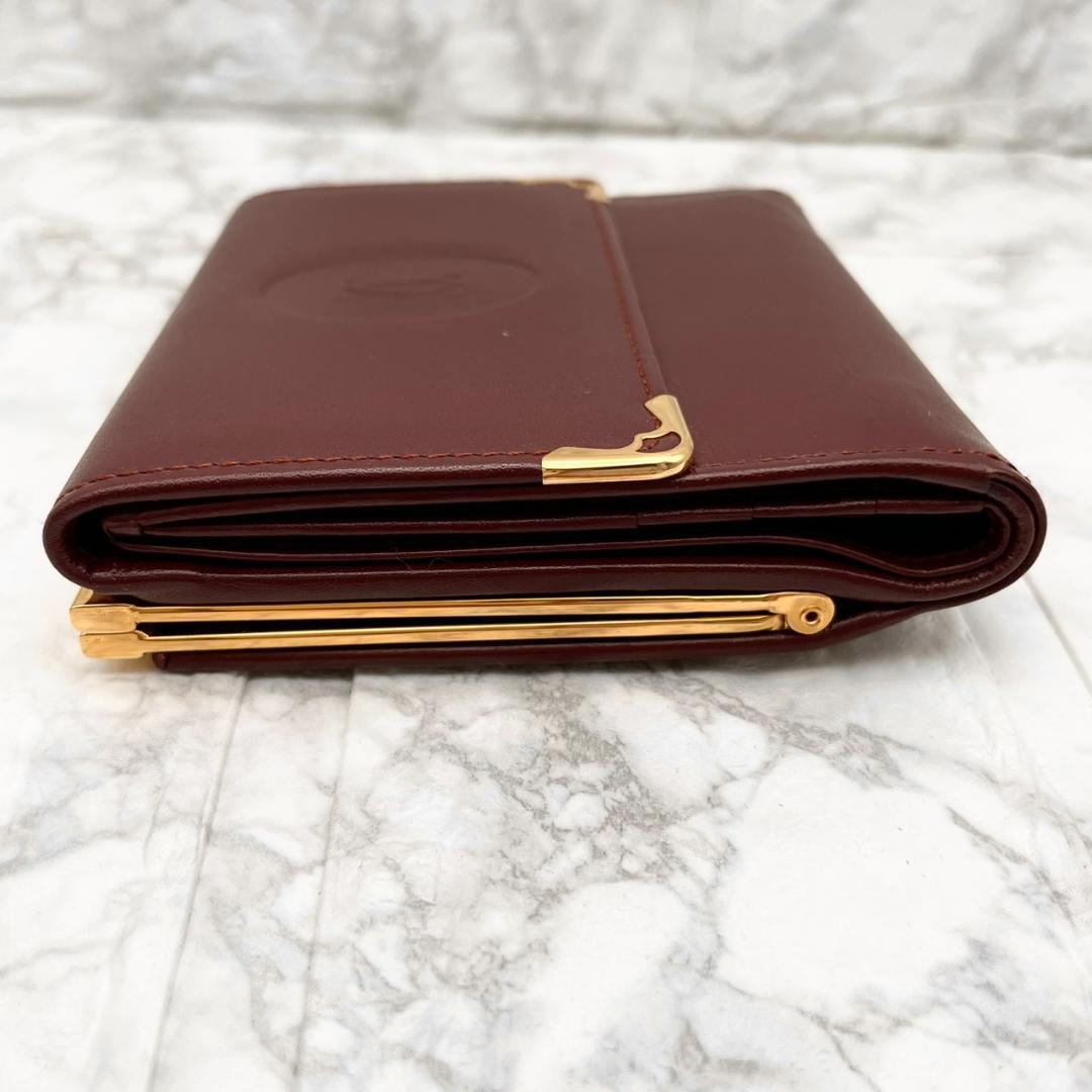 付属品完備✨Cartier カルティエ　折り財布　マストライン　がま口