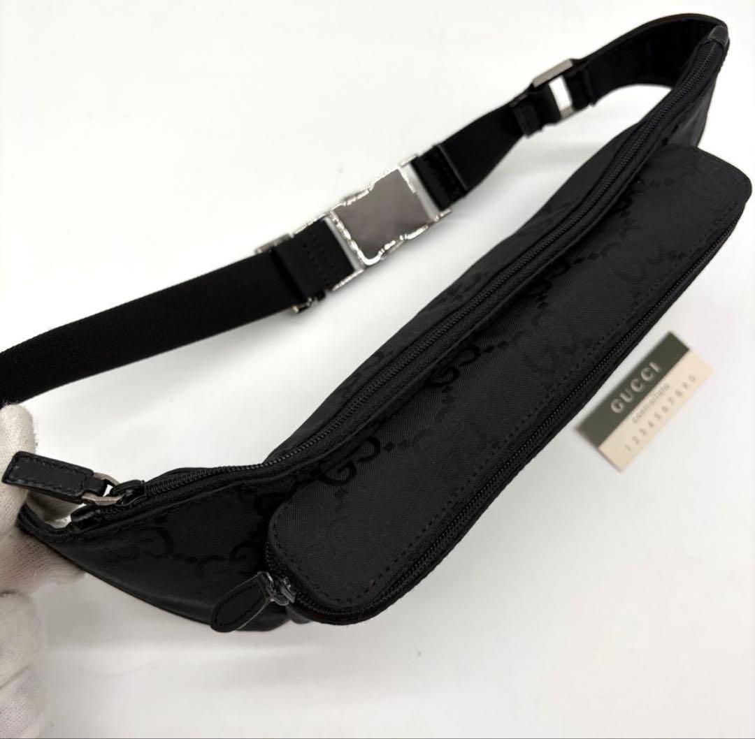 GUCCI グッチ ナイロン GG ウエストバッグ ブラック