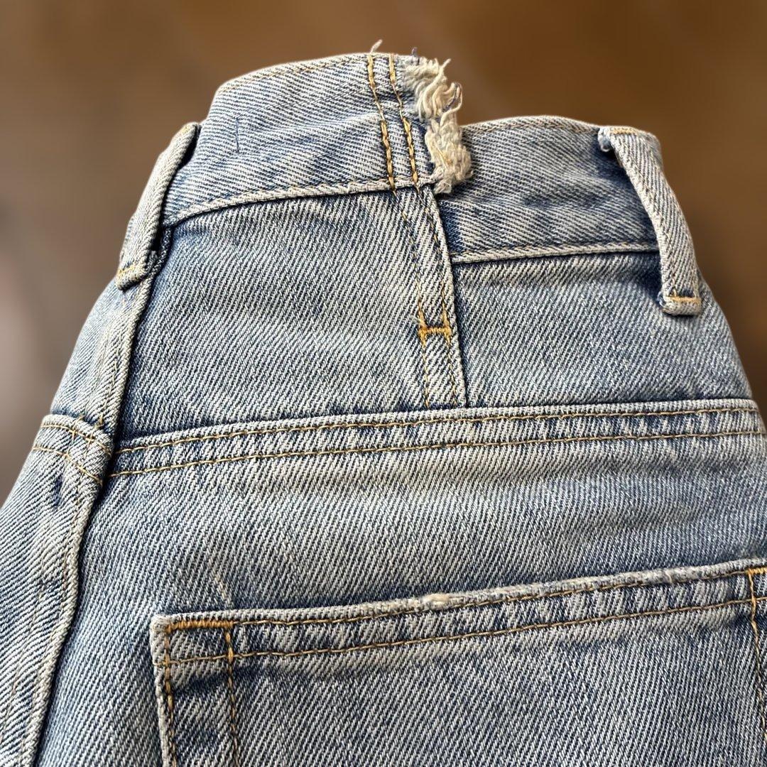 MOUSSY CROSS WAIST WIDE STRAIGHT デニム　0