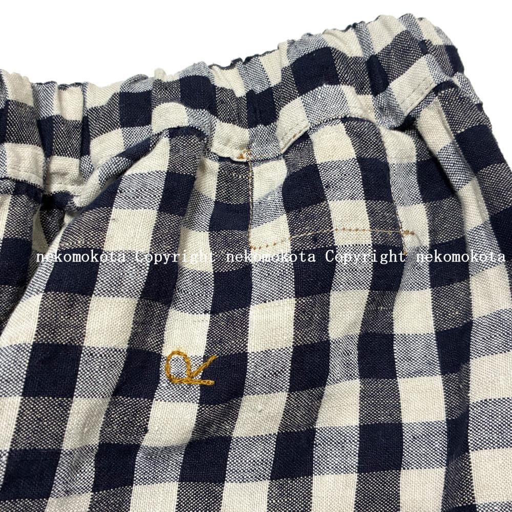 専用★超美品 45R インド度詰リネンのラッパーキュロット チェック