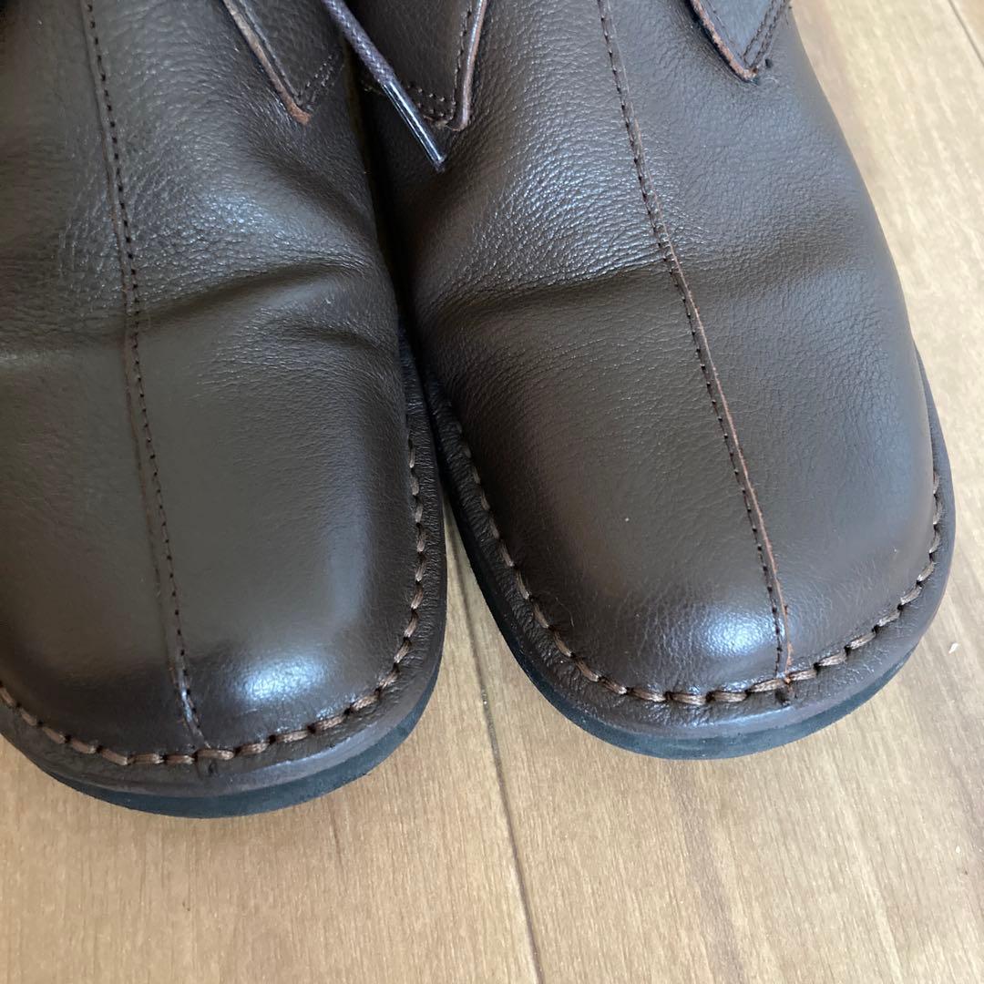 あしながおじさん　本革ショートブーツ ✨美品✨　軽量　24.5㎝　ダークブラウン