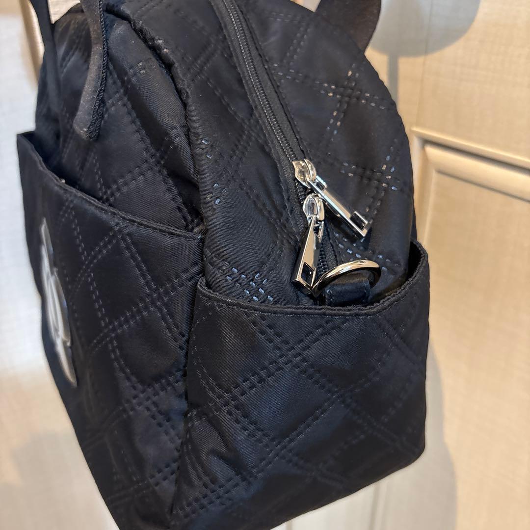 美品　MARY QUANT ピンソニックキルトデイジー トート ブラック