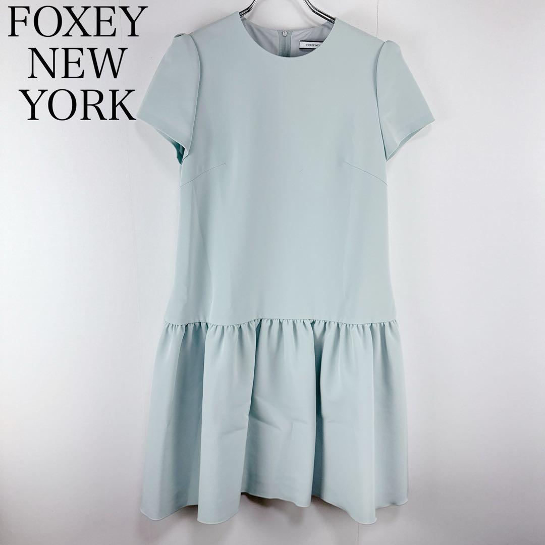 美品　フォクシーニューヨーク　サイズ38 半袖　ベルシェイプ　ワンピース　ドレス