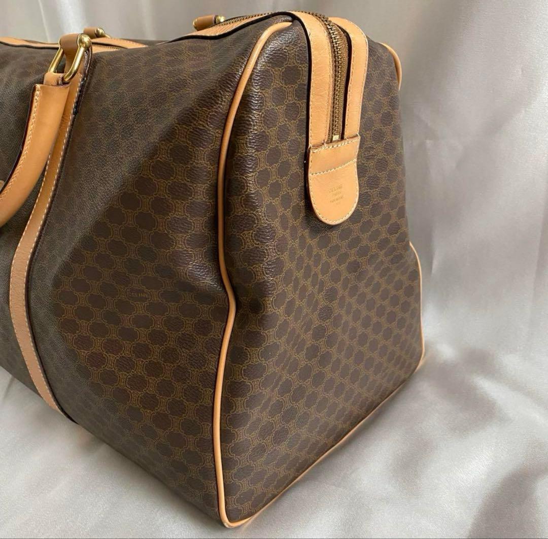美品　CELINE セリーヌ マカダム柄 PVCレザー 大容量 ボストンバッグ