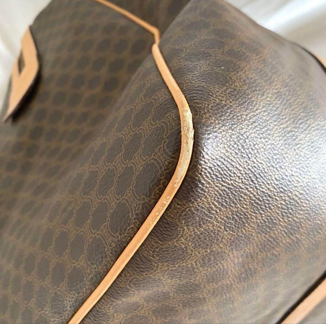 美品　CELINE セリーヌ マカダム柄 PVCレザー 大容量 ボストンバッグ