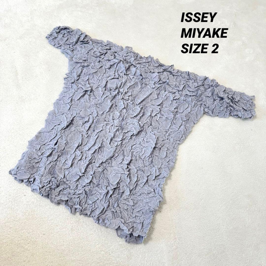 極美品✨ISSEY MIYAKE プリーツ　変形　立体　グレー　サイズ2