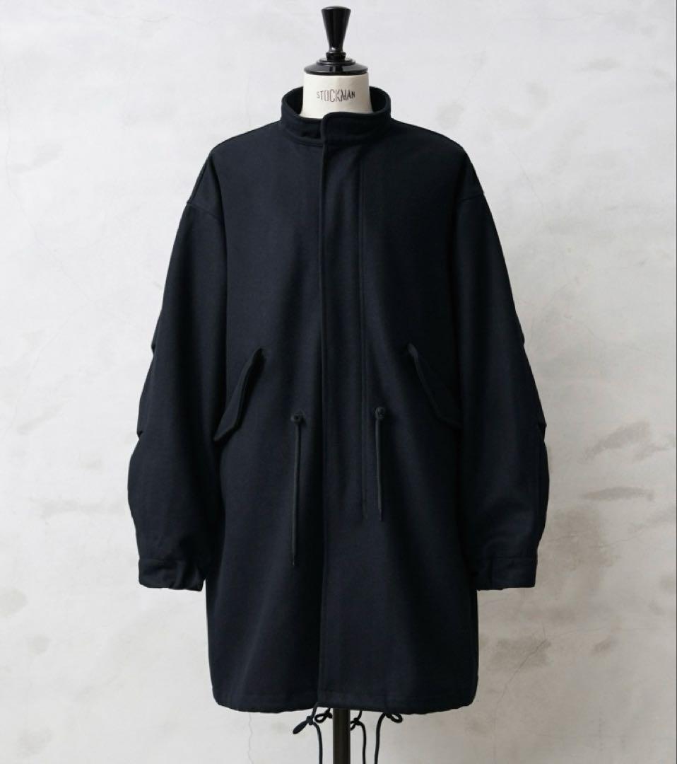 【美品】WAIPER.inc メルトンコート ミリタリーコート ネイビー