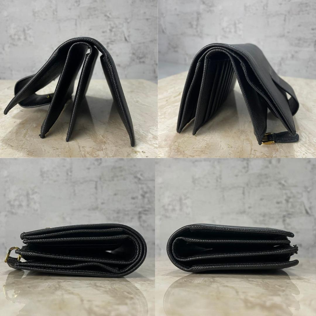 プラダ 二つ折り財布 PRADA ウォレット 1ML005 サフィアーノ 黒