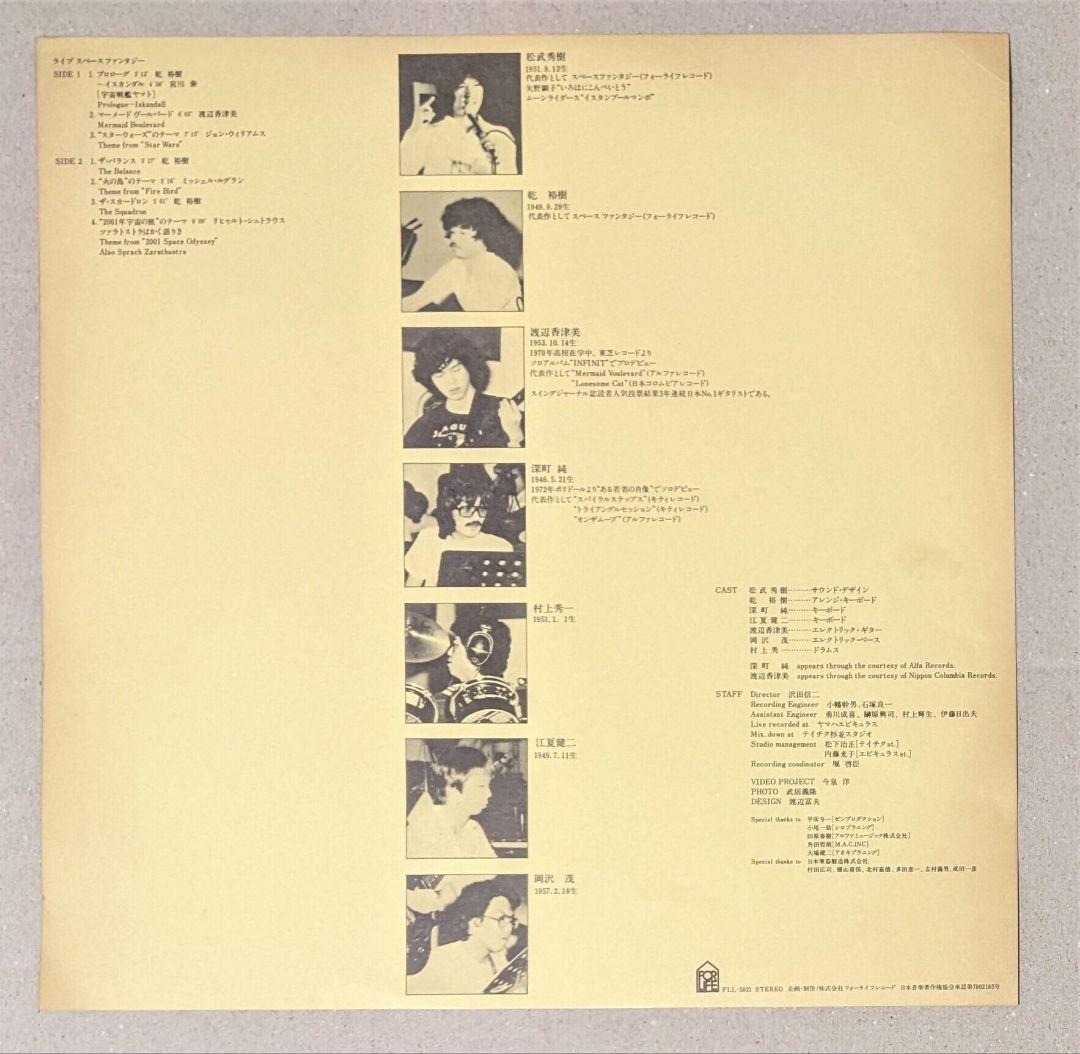 松武秀樹/深町純/渡辺香津美 他 Live Space Fantasy レコード