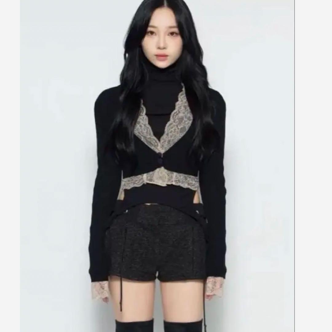 theredthread S framed lace tops 黒　新品タグ付き