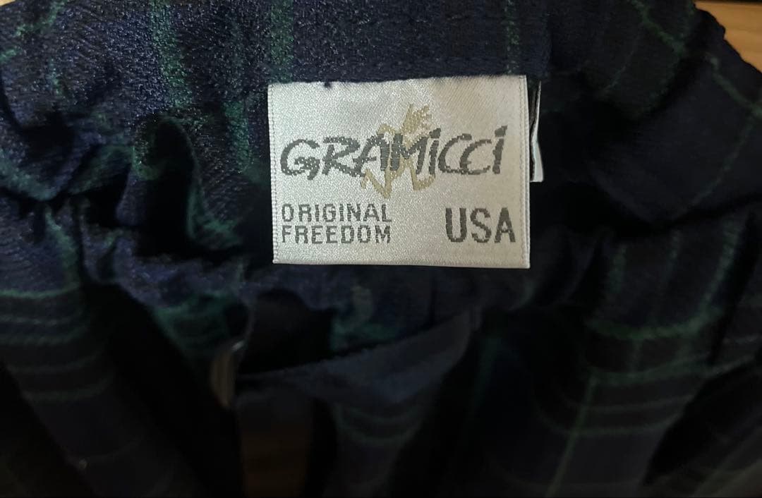 GRAMICCI (グラミチ)ネイビー チェック柄 ロングスカート
